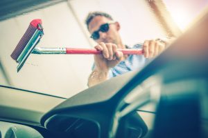 Cleaning Car Windshield